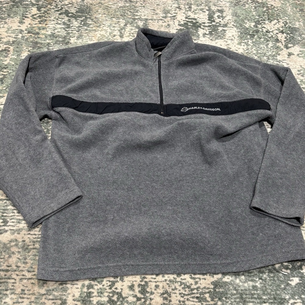 Harley Davidson fleece pullover embroidered logo Golden Gate XL Gray